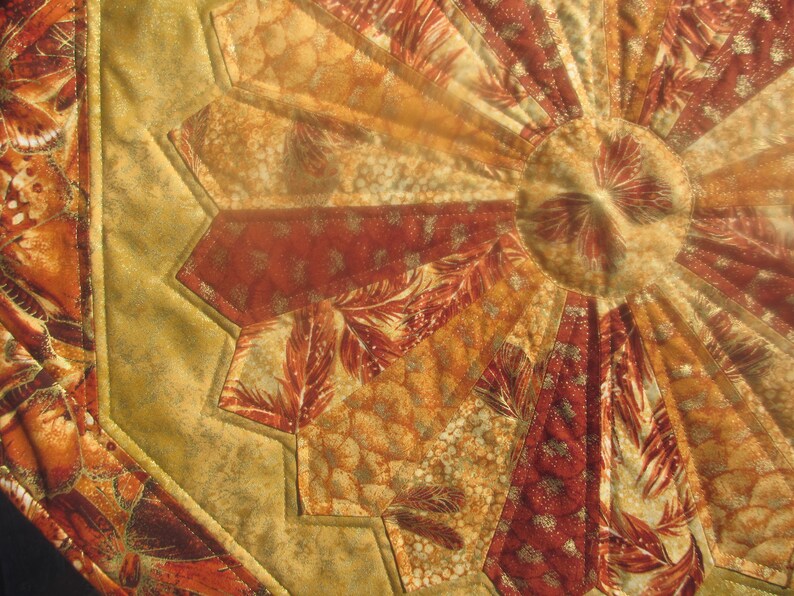 Autumn Fall Butterfly Dresden Plate Quilted Table Topper