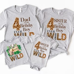 Four Ever Wild Birthday Shirt, 4th Birthday Outfit, Wild Safari Animal Family Birthday Party Tee, Zoo Animal Theme Wild 4th Birthday