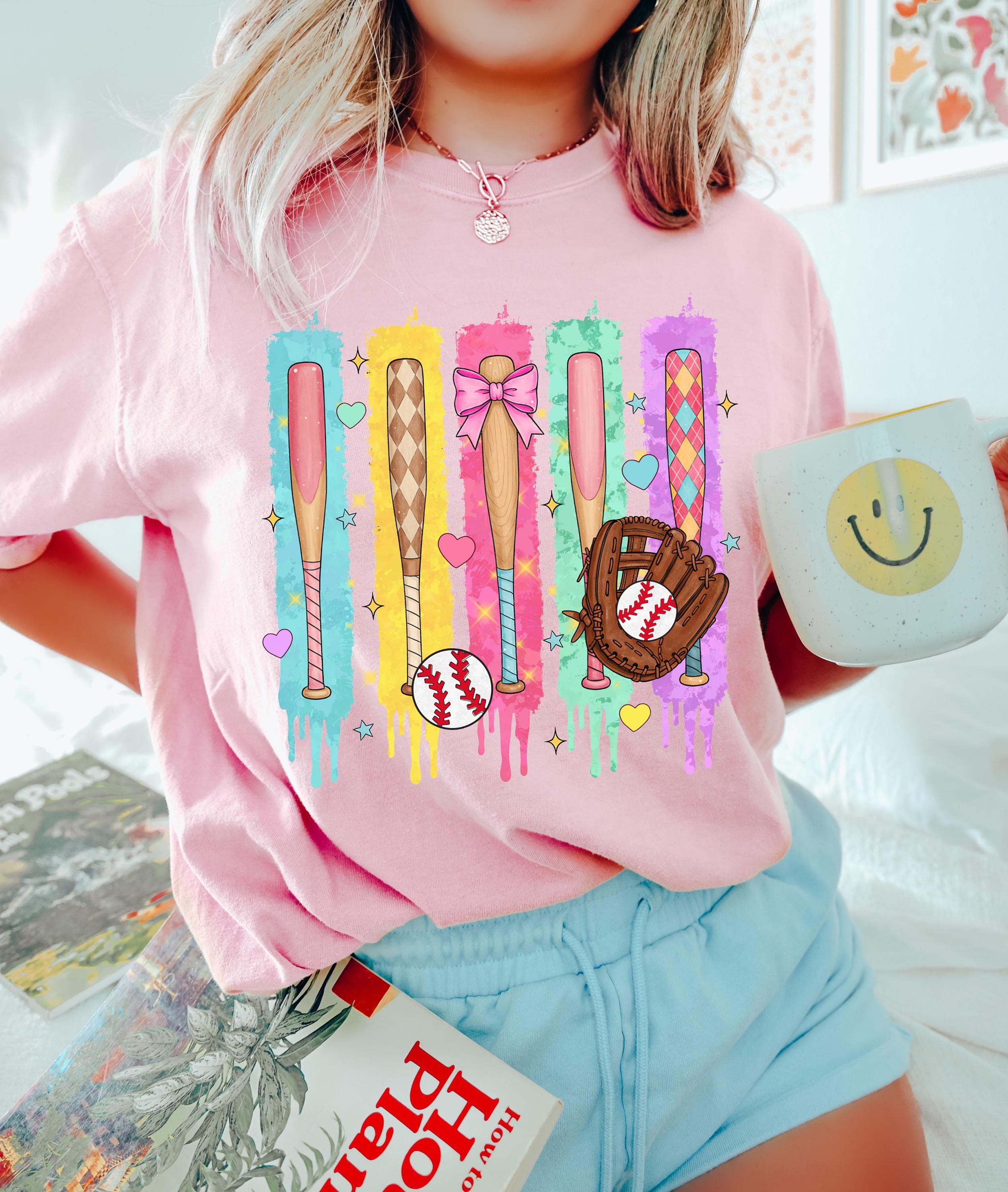 トップス ICE SMOKE Baseball Logo Sweat Baseball Ice Cream Drip Sweatshirt, Baseball Bow T-shirt