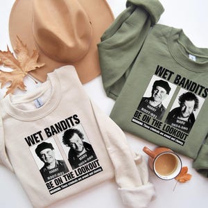 Wet Bandits Mugshot Sweatshirt - Funny Christmas Movie Tee