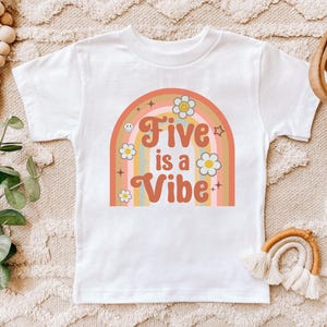5th Birthday Toddler Shirt, Five is a Vibe 5th Birthday Shirt T-Shirt, Fifth Birthday Shirt, Kids Birthday Clothing
