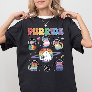 Comfort Colors ® LGBTQ Purride Shirt, Pride Cat Mom Shirt, Pride Month Gay T-Shirt, Pride Cat Shirt, LGBT Flag Shirt, Rainbow Pride Shirt