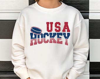 USA Hockey Kids Sweatshirt, Winter Games Toddler and Youth Crewneck, Hockey 2026 Fan Merch