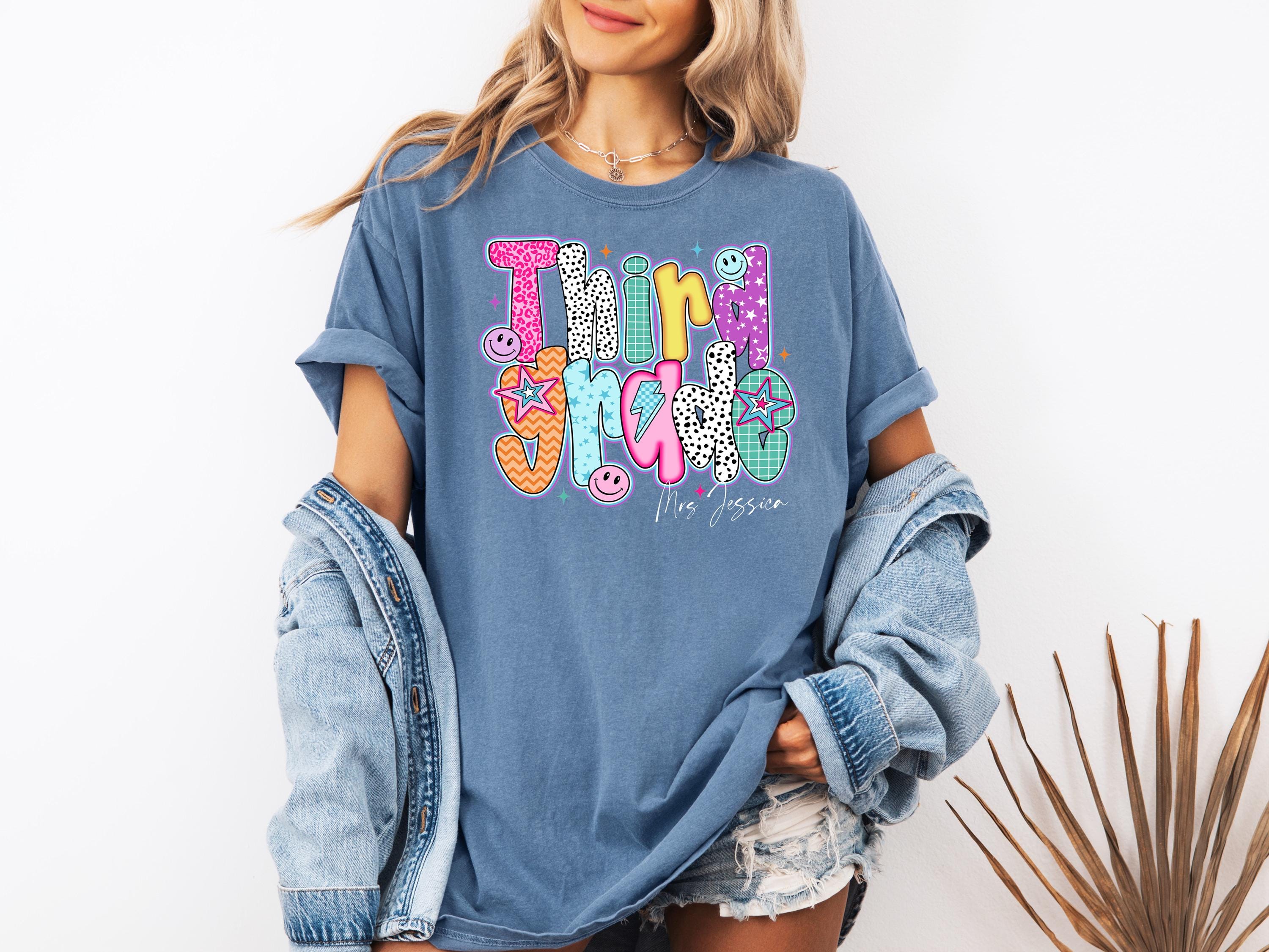 Personalized Third Grade Teacher Shirt, Comfort Colors® Custom 3rd Grade Teacher T-Shirt, Back to School Shirt, Teacher Appreciation Tee