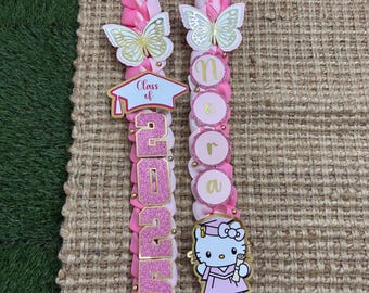2026 Girly Graduation Lei Promotion Gift Lei Senior Night Gift Lei Braided Ribbon Lei Graduation Ribbon Lei Graduate Lei Senior kitty