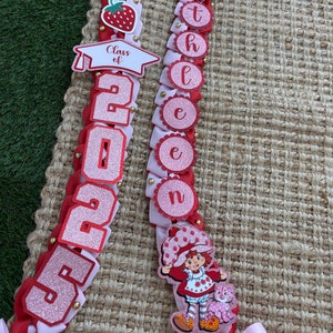Strawberry Graduation Lei Promotion Gift Lei Senior Night Gift Lei Braided Ribbon Lei Graduation Ribbon Lei Graduate Lei 2025 Senior