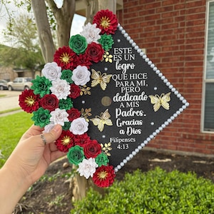 Mexico inspired custom Graduation Cap Topper Personalized Grad Cap Senior Class Of Gift Tassel Grad Quote Grad Decoration Calligraphy 2026