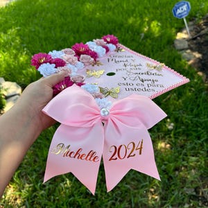 Custom Graduation Bow Personalized Graduation Cap Bow Graduation Cap Topper Bow Grad Cap Bow