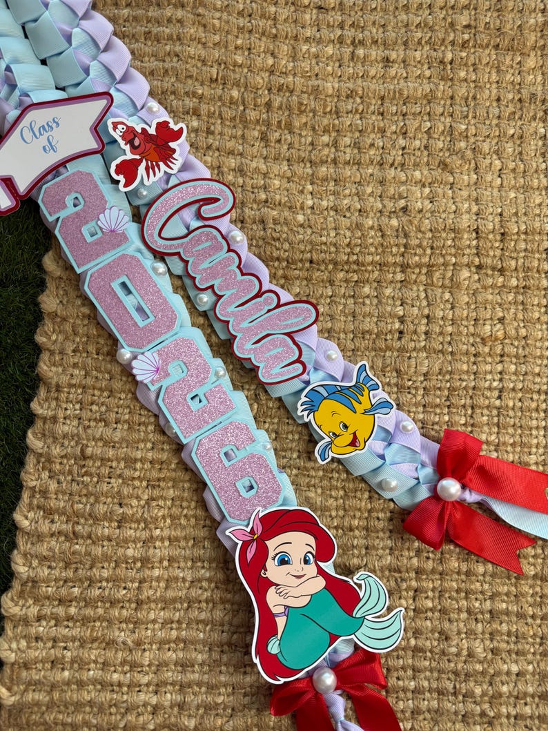 Under the Sea Mermaid Grad Lei TK Grad Red Hair Princess Graduation ...