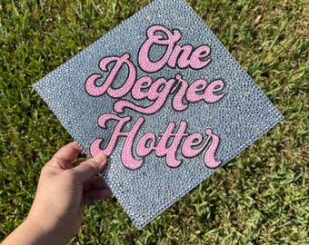 Custom Bedazzled Bling Rhinestone Grad Cap Topper grad cap blinged one degree hotter custom blinged out grad cap