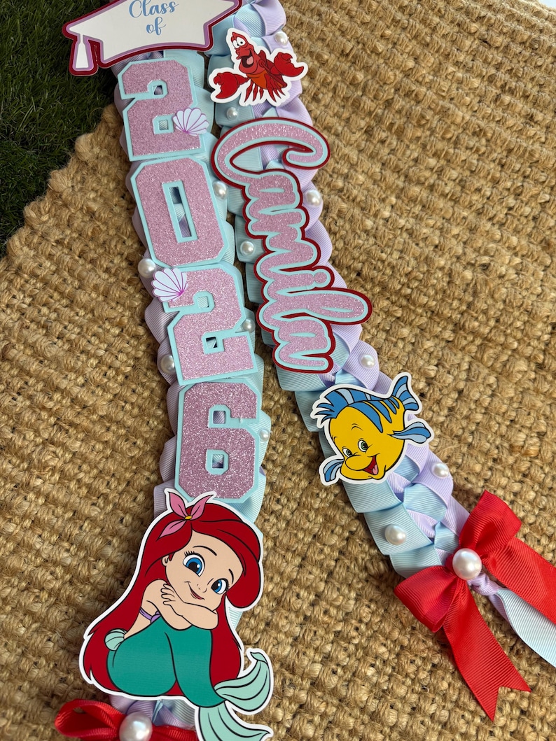 Under the Sea Mermaid Grad Lei TK Grad Red Hair Princess Graduation ...