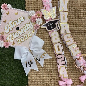 Graduation Lei & topper Promotion Gift Lei Senior Night Gift Lei Braided Ribbon Lei Graduation Ribbon Lei Graduate Lei 2026