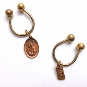 Vintage Copper St Christopher Brass Keyring choose size & style Saint Medal Patron Saint Protector of Travelers Saint Christopher Protect Us