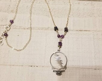 Grateful Dead Steal Your Face Keychain Purse Charm Dangle Zipper Pull Key Ring