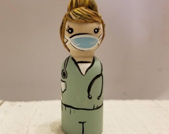 The Health Care Hero Handpainted/Sculpted Peg Doll