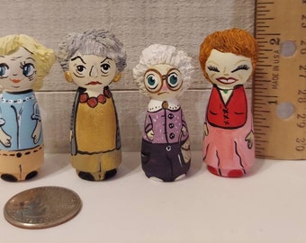 The Golden Girls Peg Doll ADORABLE Gang.