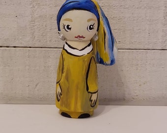 The Girl with The Pearl Earring Peg Doll.