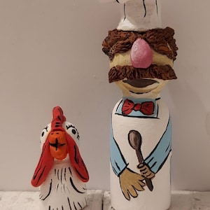 The SWEDISH CHEF and CAMILLA the Chicken Peg Doll Muppet Set.