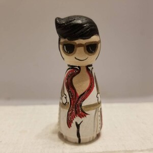 Elvis is in the building,  The  Hand Painted/ Sculpted Elvis Icon Peg Doll.