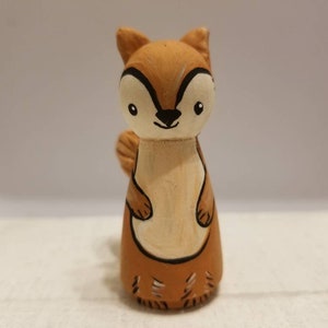 The Squirrel Hand Painted/ Sculpted  Peg Doll.
