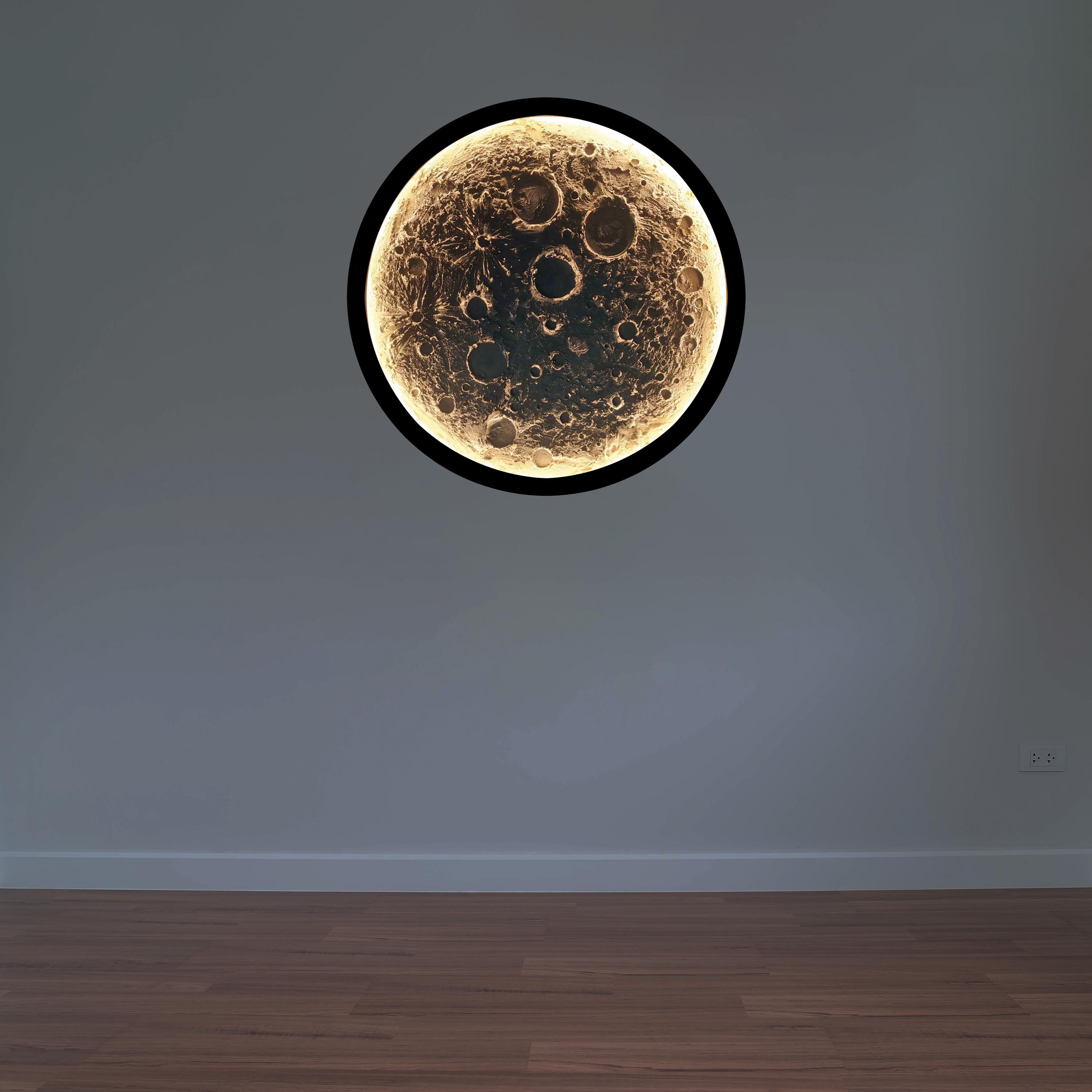 3D MOON LED WALL Deco, Decorative Moon Wall Light, Textured Moon ...