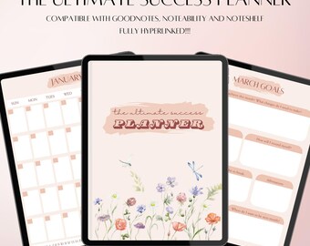 Planificador Goodnotes sin fecha / Planificador diario digital / Planificador That Girl / Diario, mensual, anual / Planificación de objetivos / Planificador para iPad 2024 2025 /