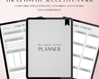 Planificador Goodnotes sin fecha / Planificador diario digital / Planificador minimalista / Diario, mensual, anual / Planificación de objetivos / Planificador para iPad 2025 2026 /