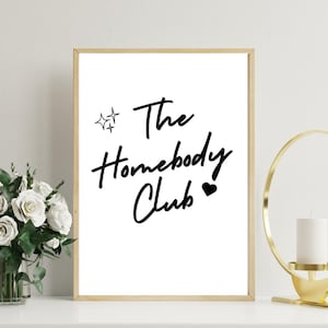 The Homebody Club Print | Trendy Wall Art Prints | Neutral Wall Decor | Trendy Printable Art | Living Room Decor|Bar Cart Art|Digital Prints