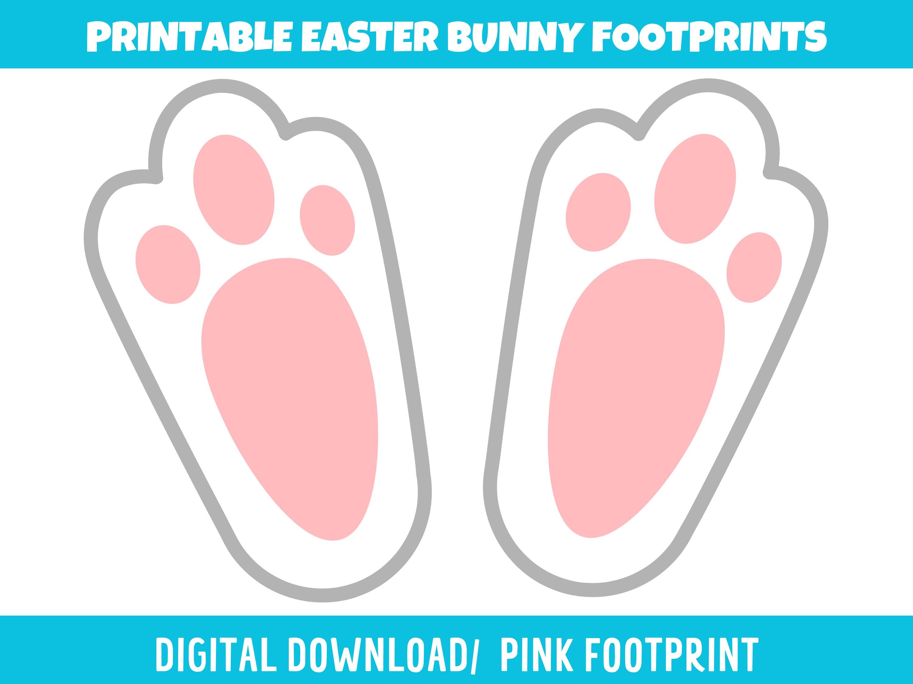 Easter Bunny Footprint Template, Easter Bunny Printables, Easter Bunny ...