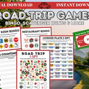 Car Bingo, Kids Road Trip Games, Road Trip Bingo, Car Games, Travel Printables, Family Vacation, Scavenger Hunt, Road Trip Activities