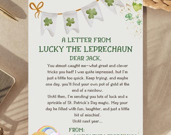 Editable Leprechaun Letter, Letter from Leprechaun, Leprechaun Trap Kit, St Patrick's Day Games, St. Patrick's Day Leprechaun Letter