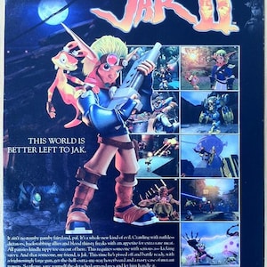 2003 Jak II 2 Print Werbung/Poster Offizielle Original PS2 Spiel Promo Art Daxter