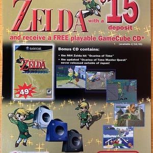 2003 Legend of Zelda: The Wind Waker Gamecube Print Ad/Poster Official Promo Art EB Games