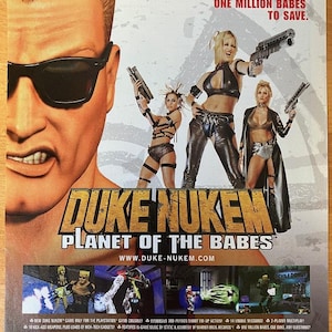 2000 Duke Nukem Planet of the Babes PS1 PC Print Ad/Poster Video Game Promo Art