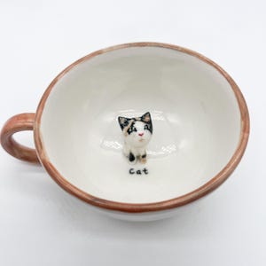 Custom Pet Mug with 3D Dog/Cat Figure Handmade Ceramic Mug Peekaboo Pet Mug Memorial Gift for Pet Lovers Personalized Pet Mug Coffee Cup
