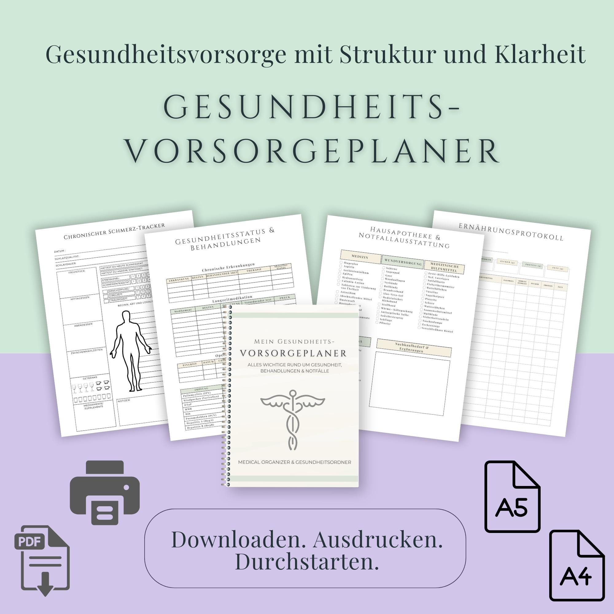 Notfallplan Ordner Notfallplaner & Vorsorgeplaner Bundle Deutsch | Notfallordner ...