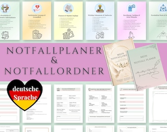 Notfallplaner & Notfallordner Bundle | Vorsorgeplaner, Patientenverfügung, Vorsorgevollmacht, Testament Vorlagen | Vorsorge Komplettpaket