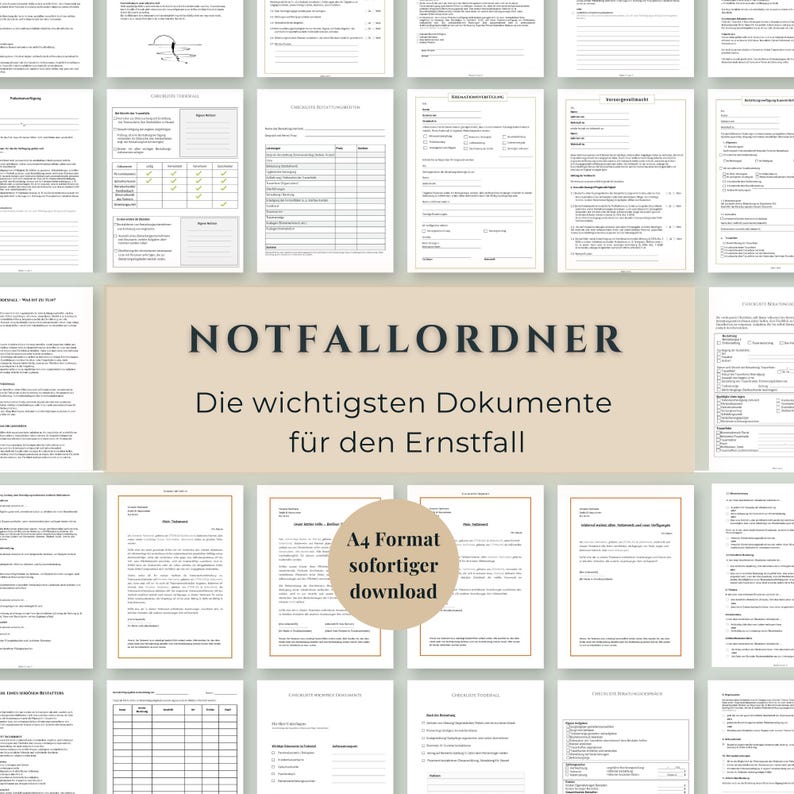 Emergency Binder & Emergency Planner Bundle | End of Life Planner, Medical Directive, Power of Attorney, Will Templates | A4 / A5 PDF imagen 3
