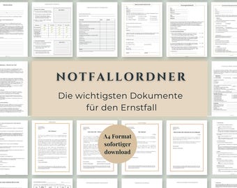 Emergency Planner & End of Life Binder  Important Documents for Emergencies | Will, Medical Directive and Final Wishes PDF