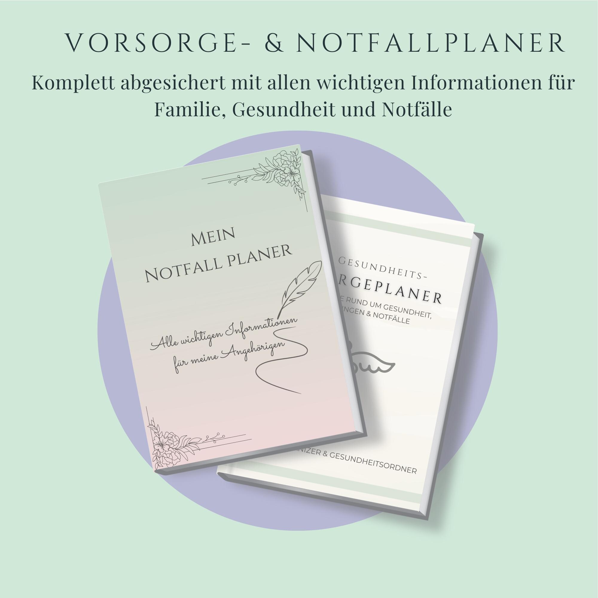 Notfallplan Ordner Notfallplaner & Vorsorgeplaner Bundle Deutsch | Notfallordner ...