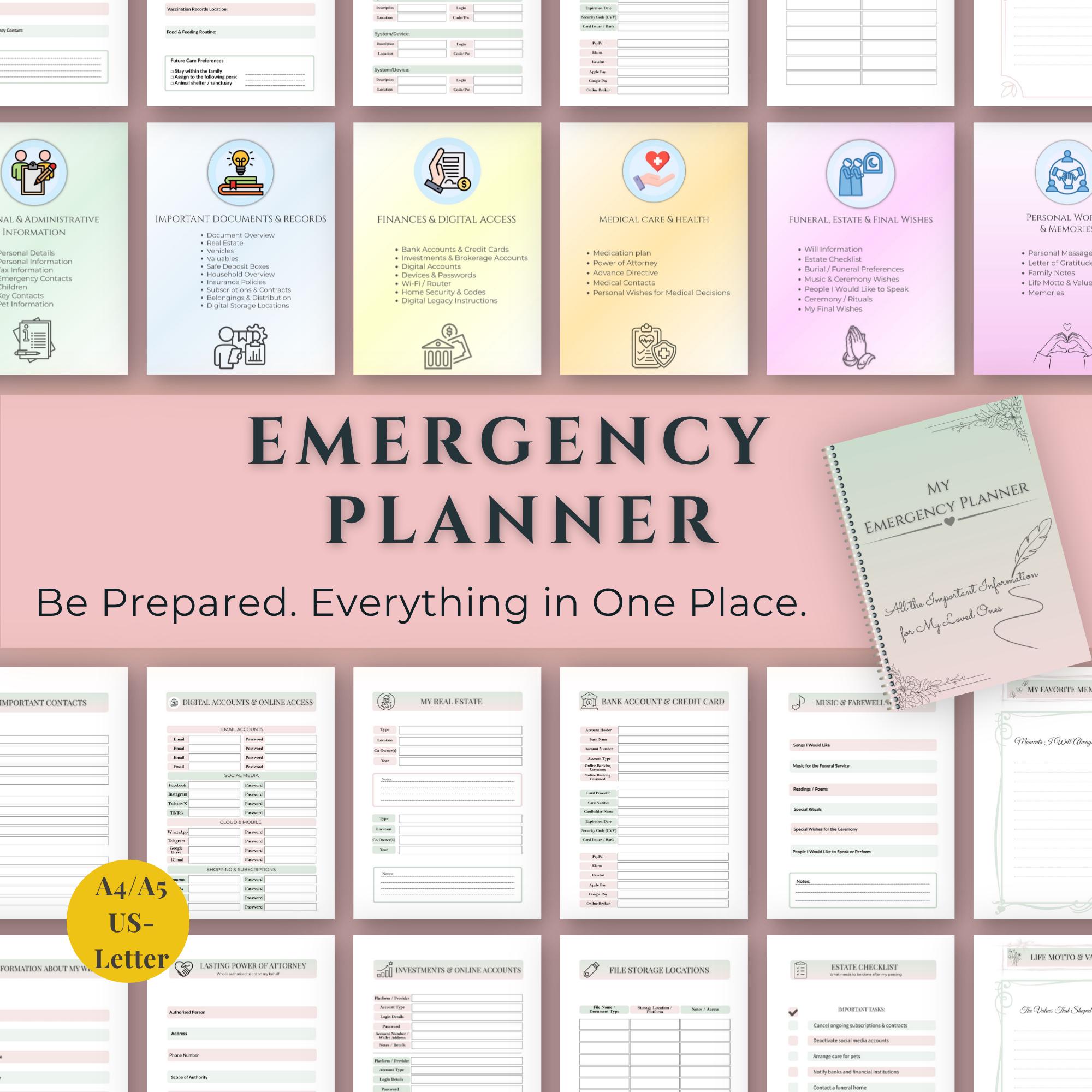 Emergency Planner Printable | End of Life Binder | Estate Planning ...