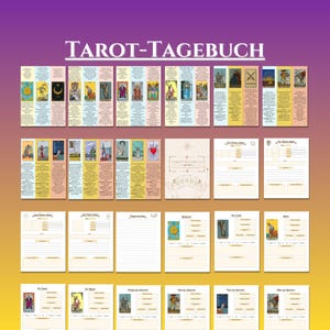 Tarot-Tagebuch (Deutsch) – Mystisches Journal zum Ausdrucken | 59 Seiten Spreads |Bonus: Mondplaner 23 Seiten- PDF + Canva-Link | Download