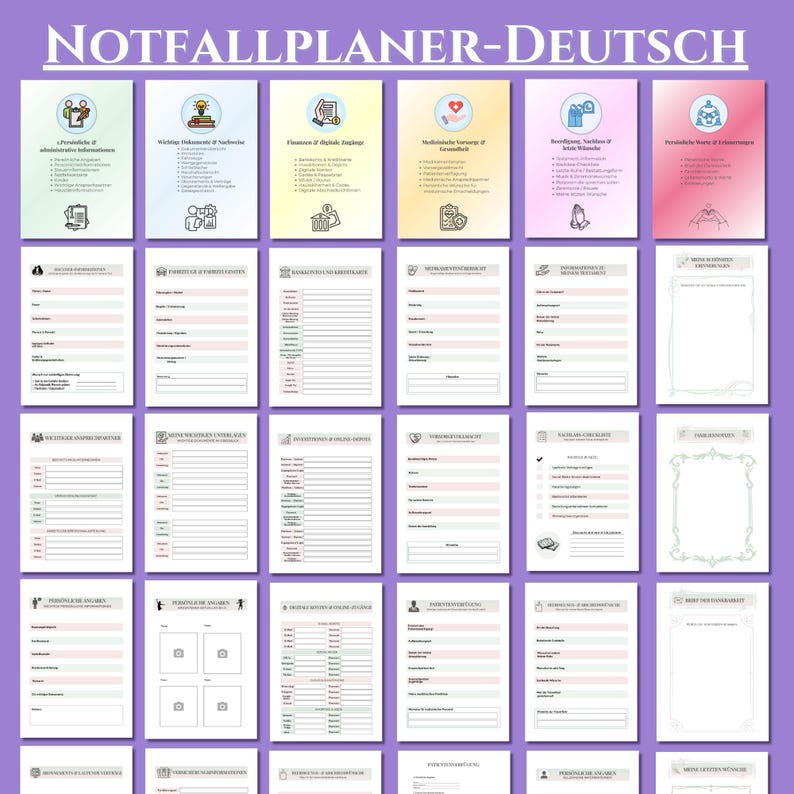 Emergency Planner PDF Printable, End of Life Planner A4 A5, Emergency Binder Family, Will, Living Will, Estate Planning, Password Organizer image 5