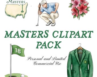 Masters Inspired Clipart Bundle PNG & SVG | Golf Clip Art Instant Download