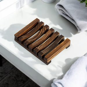 Natural bamboo soap dish holder, bath soap case, wooden tray for mold prevention, drainage box, and bathroom essentials