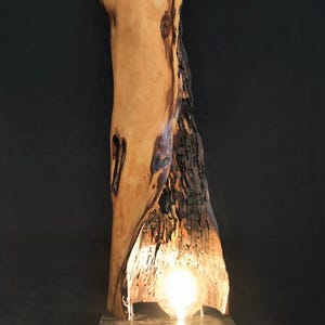 Handcrafted LED Table Lamp, Unique Treated Wood Decoration, Retro Home Decor, Creative Art Gift, Night Light