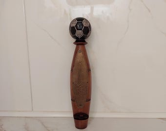 Fischietto olimpico vintage di grandi dimensioni, simbolo dei Giochi Olimpici anni '80, souvenir da collezione, pallone da calcio in legno