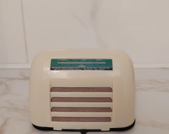 Radio vintage en miniatura Radioline Kolster Brandes F.B.10, Reino Unido, 1950. Modelo de colección portátil, regalo funcional para esposo, padre y abuelo.