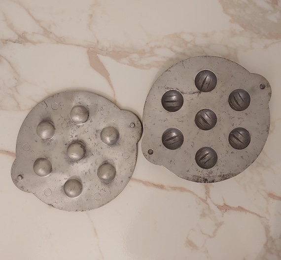 Neue Vintage Geschenk für Frau Mama Oma Back Kekse Eisen Nüsse Form Oreschki Pilze Nüsse 2 in 1 Aluminium Ukrainisch