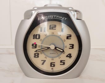Vintage Alarm Silver Desk Clock Constant SB985 Analogue Battery
